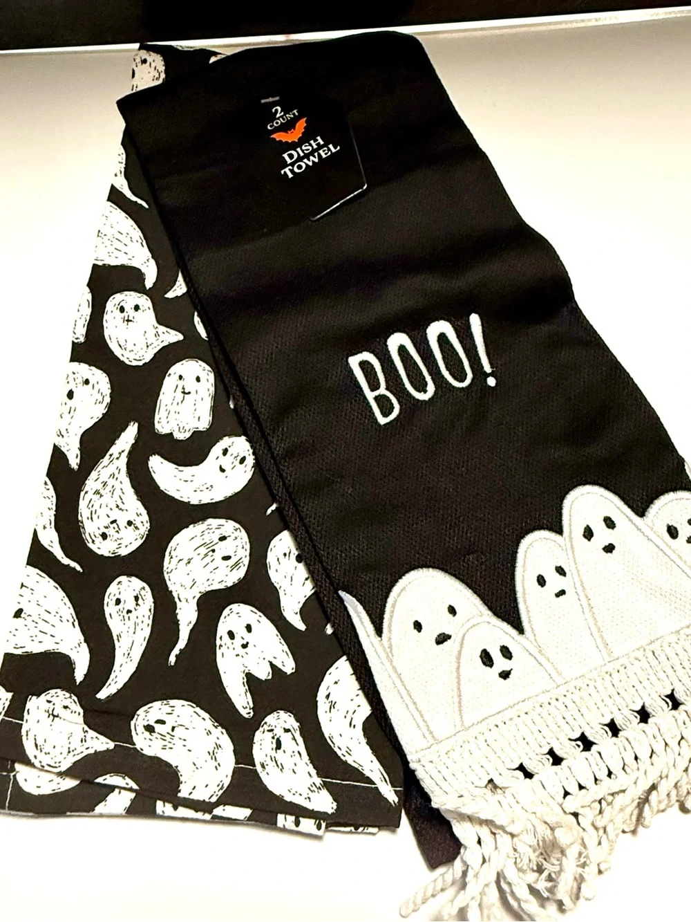Halloween Boo Table Decor Set - Black & White Ghost Accents